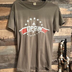 Top Gun Graphic Tee in Brown